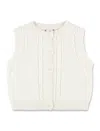 Bonpoint Jobolène Girls Sleeveless Cardigan With Cherry Embroidery In White