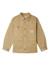 Bonpoint Joey Organic Cotton Shirt In Brown
