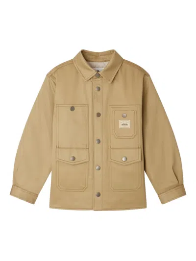 Bonpoint Kids' Joey Organic Cotton Shirt In Brown