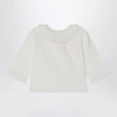Bonpoint Joliette Ruffle Blouse With Mini Details In White