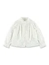 Bonpoint Jorja Blouse In Cotton Voile With Golden Embroidery In White