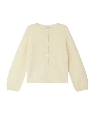 Bonpoint Jorna Round-neck Cardigan In Yellow