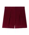 Bonpoint Pleated Corduroy Shorts In Red