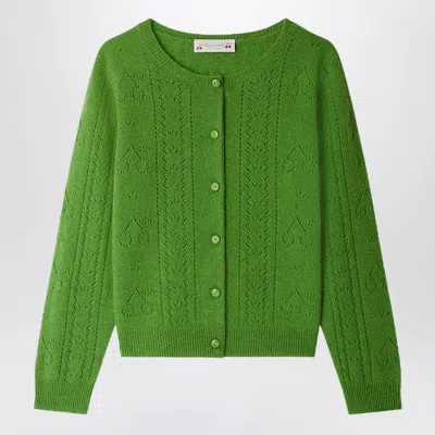 BONPOINT JOSIANE CARDIGAN IN GREEN CASHMERE