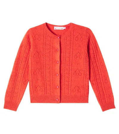 Bonpoint Kids' Josiane Cashmere Cardigan In Red