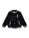 Bonpoint Virgin Wool-blend Varsity Jacket In Black