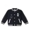 Bonpoint Josias Wool-blend Varsity Jacket In Black