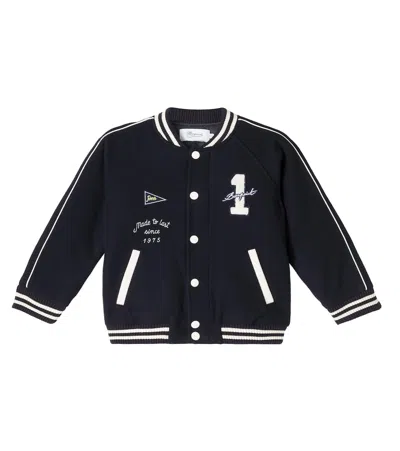 Bonpoint Kids' Josias Wool-blend Varsity Jacket In Black