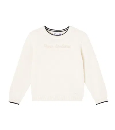 Bonpoint Kids' Juan Wool And Cotton Sweater In White