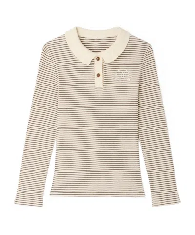 Bonpoint Juanna Striped T-shirt In Organic Cotton In Neutral