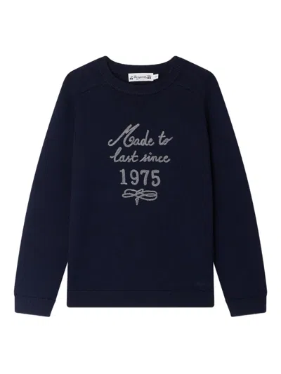 Bonpoint Kids' Jud Embroidered-patch Sweater In Black