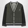 Bonpoint Julian Cardigan In Khaki Wool In Multi