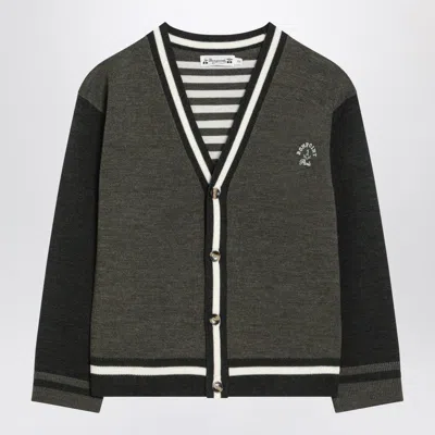 Bonpoint Julian Cardigan In Khaki Wool In Multi