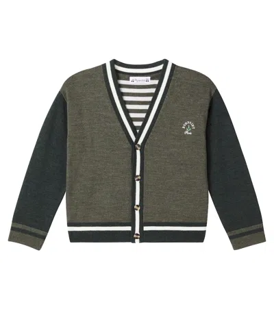 BONPOINT JULIAN COLORBLOCKED WOOL CARDIGAN