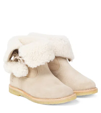 Bonpoint Kids' Julienne Suede Boots In Nude