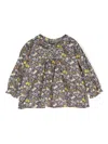 Bonpoint Julietti Floral-print Cotton Blouse In Blue