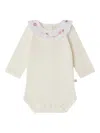 Bonpoint June Embroidered Ruffled Collar Bodysuit In White
