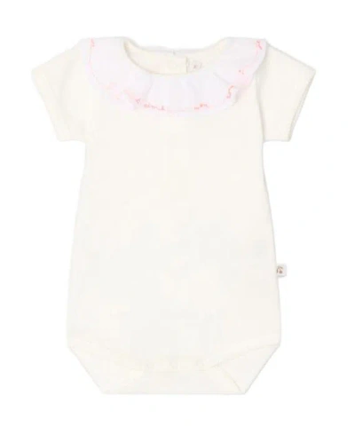 Bonpoint Babies'  June Je T'aime Hand-embroidered Bodysuit In White