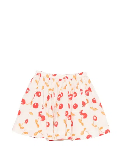 Bonpoint Kids' Jupe Cherry-print Skirt In White