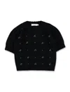 Bonpoint Kid -  Justine Hand-embroidered Sweater With Rhinestones And Pearls In Black