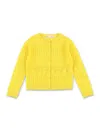Bonpoint Cashmere Hollow Cardigan In Yellow