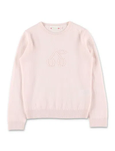 Bonpoint Kid - Jaana Cashmere Sweater With Cherry Detail In Pink