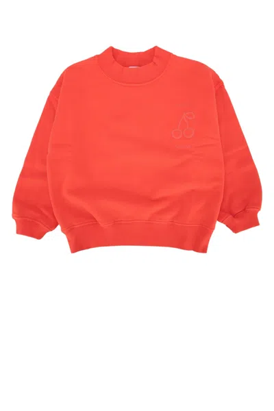 Bonpoint Kids 100% Cotton T-shirt Sweatshirt Lika In Coquelicot
