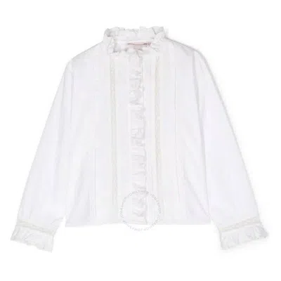 Bonpoint Ruffle-trim Cotton Shirt In White