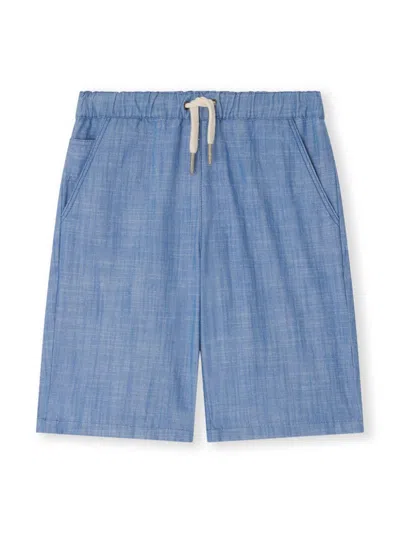 Bonpoint Kids' Conway Cotton-chambray Shorts In Blue