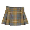 Bonpoint Kids Check Print Talissa Pleated Skirt In Green