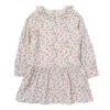 Bonpoint Kids Mariela Floral Print Long Sleeve Dress In Yellow/pink