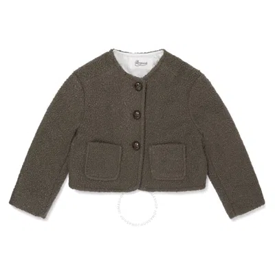 Bonpoint Kids Tabitha Textured Wool Jacket In Brown