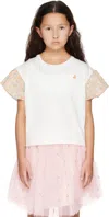 Bonpoint Kids White Ezell T-shirt In 002 Blanc Lait