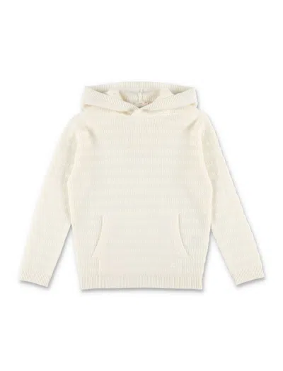 Bonpoint Kids' Knit Hoodie In Bianco