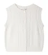 Bonpoint Knit Sleeveless Cardigan In White
