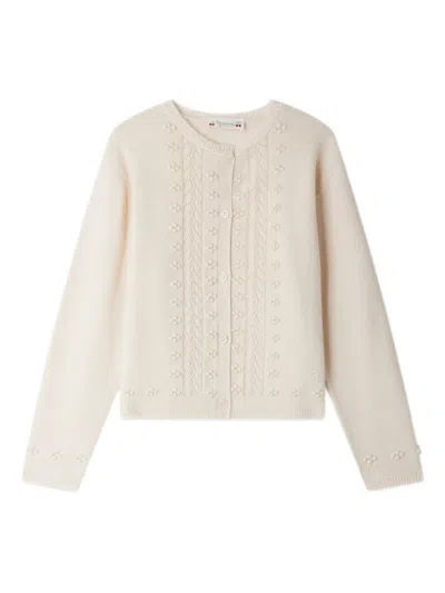 Bonpoint Kids' Knitted Cardigan In Neutral