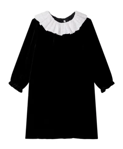 Bonpoint Lace-collar Dress In Gray