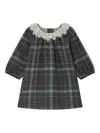 Bonpoint Baby Girls Flavili Checked Dress In Gray