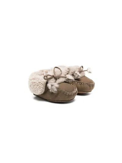 Bonpoint Babies' Lace-up Leather Boots In Brown