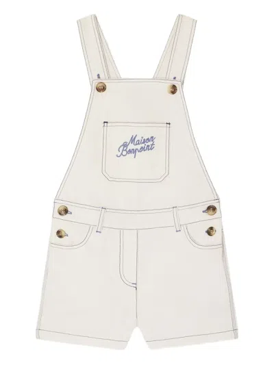 Bonpoint Kids' Laga Pocket Playsuit In White