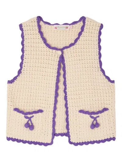 Bonpoint Kids' Laila Scalloped Gilet In Neutral