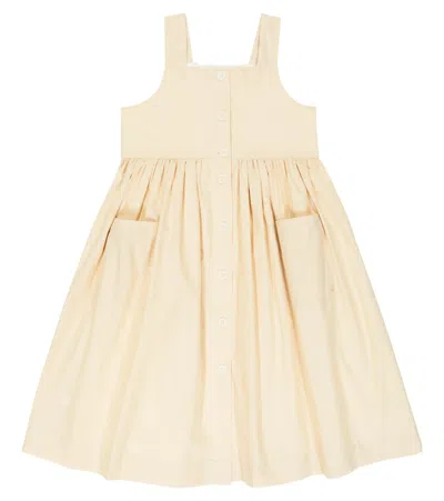 Bonpoint Kids' Kleid Laly Aus Baumwolle In Vichy Beige