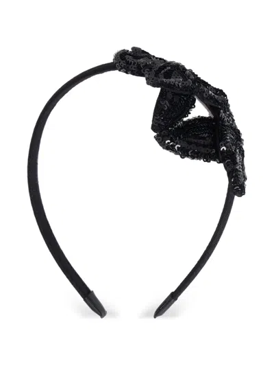 Bonpoint Kids' Lamine Sequin-embellished Headband In Black