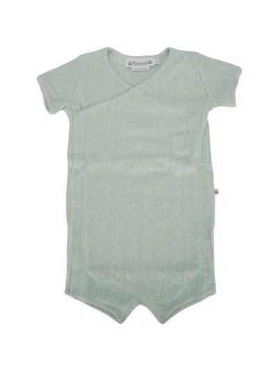 Bonpoint Babies' Landon Pointelle-knit Wrap Shorties In Green