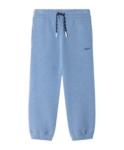 Bonpoint Langston Blue Organic Cotton Jogging Bottoms In White