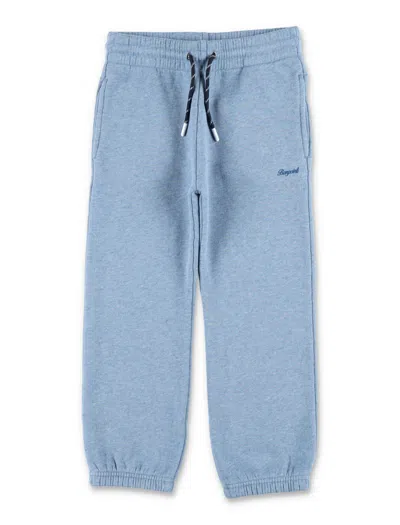 Bonpoint Langston Boy Organic Cotton Joggers With Drawstring Waist & Embroidered Detail In Northern Blue