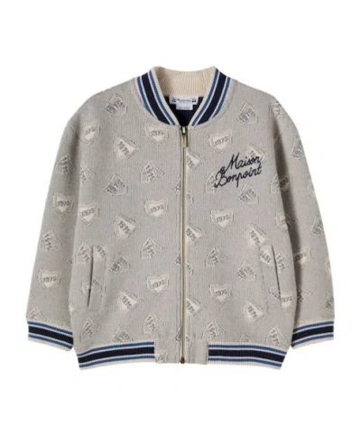 Bonpoint Lantern Cotton-blend Jacquard Jacket In Gray