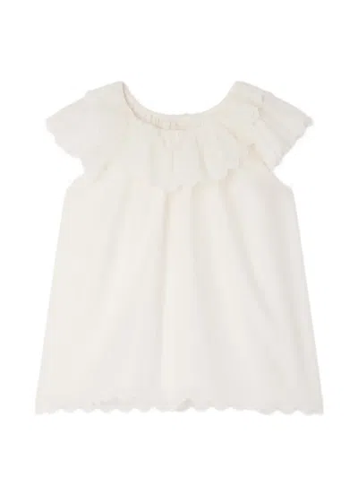 Bonpoint Laurel ラッフル ブラウス In White