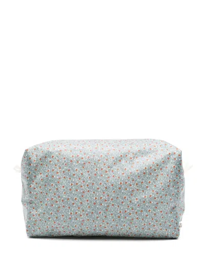 Bonpoint Kids' Leaf-print Wash Bag In Blue