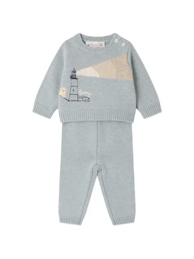Bonpoint Babies' Leandre Sweater And Trousers Set In Blue